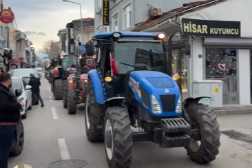 Mudanyalı köylülerden ortak malların satışına traktörlü protesto!